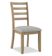 Cove Dining Chair with Cushion Fabric Seat, Ladder-Back – Natural/Grey 