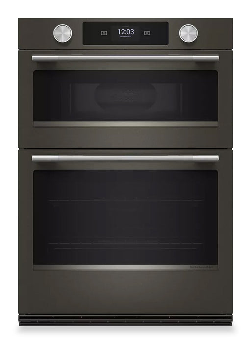 KitchenAid 30\" Smart Electric Combo Wall Oven with Cooking Camera - Black Ore - KOEC930SBE
