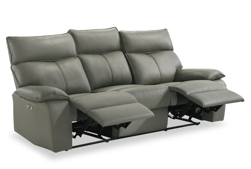 Matteo 88\" Genuine Leather Power Reclining Sofa - Aviarah Grey