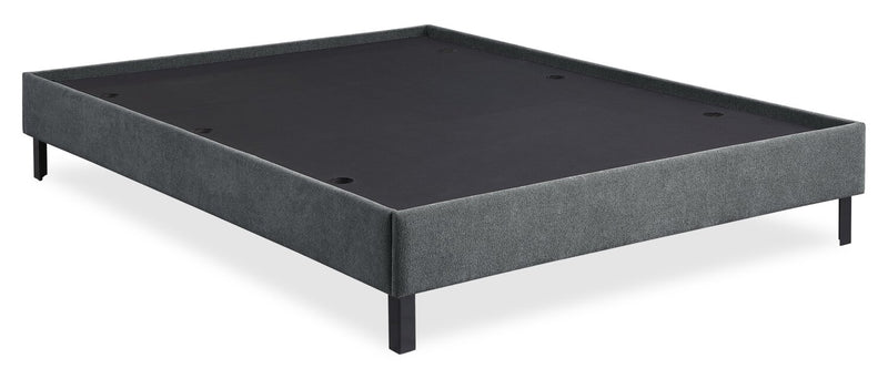 Amos Upholstered Platform Bed in Charcoal Fabric with Tufted Headboard - Queen Size