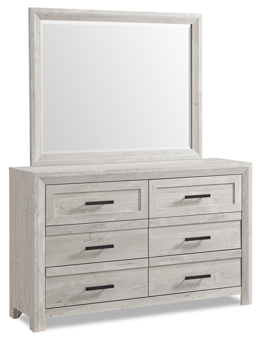 Lark Bedroom Dresser Mirror - Rustic White