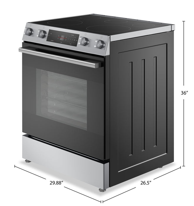 Bosch 30\" 5.8 Cu. Ft. 100 Series Electric Range with Rapid Preheat and Air Fry - Stainless Steel - HEF1050MC