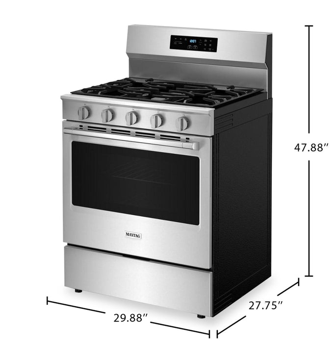 Maytag 5 Cu. Ft. Convection Gas Range with No Preheat Air Fry - Stainless Steel - MFGS6030RZ