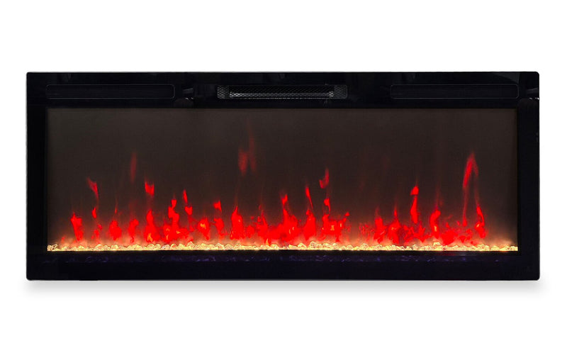 Mirage 48\" Modern Electric Free Standing Wall Mountable Fireplace - Black
