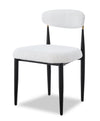 ["Kort & Co. Capri Dining Chair with Boucle Fabric & Gold Accent, Metal - White"]