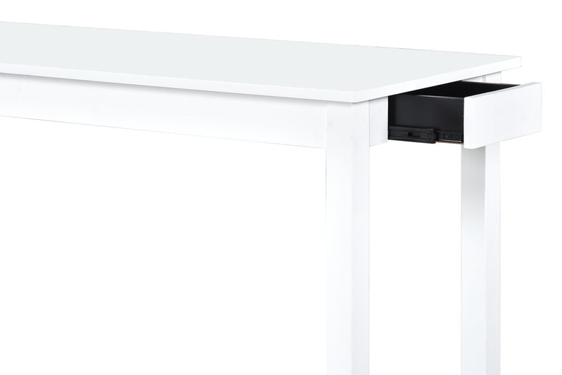 Noah 60” Modern Dinette with 3 Counter-Height Stools and USB Ports - White