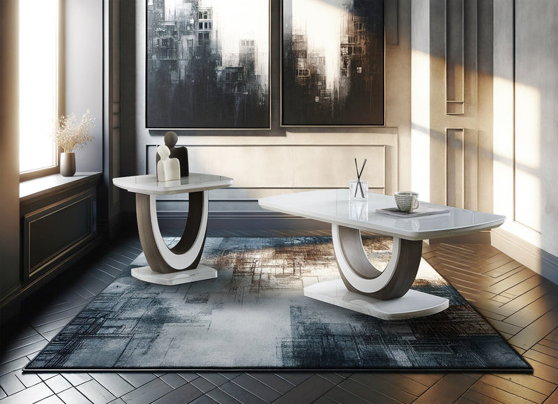 Brimley 47.25\" Modern Coffee Table - White and Grey