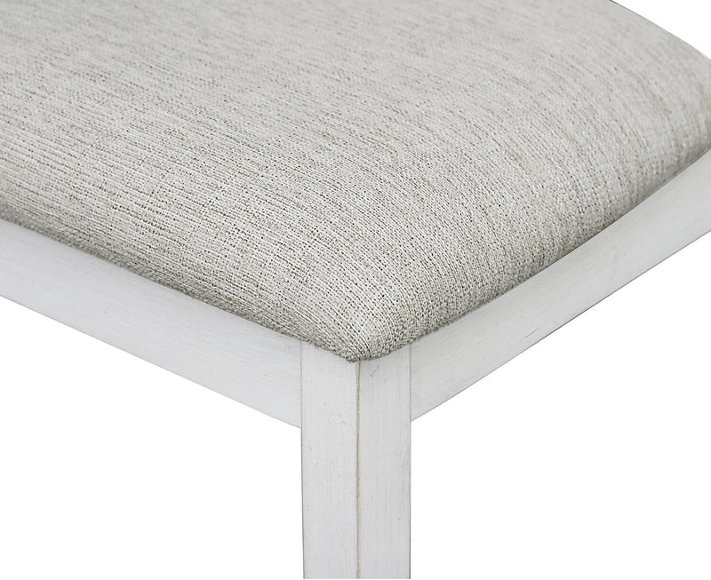 Brook Dining Chair with Polyester Fabric - White/Grey