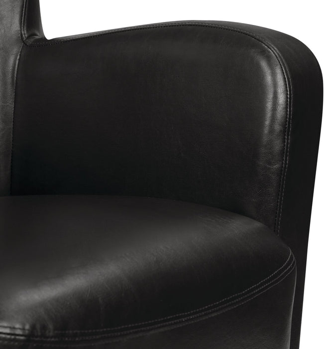 Zello 29.92\" Faux Leather Accent Chair with Wood Legs - Black