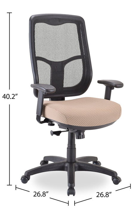 Tempur-Pedic Remy 26.8” Office Chair - Beige with Mesh Back