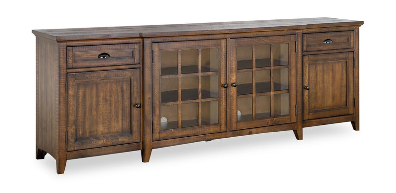 Wesley 90\" Traditional TV Stand with Storage and Cable Management for TVs up to 95\" - Toasted Nutmeg