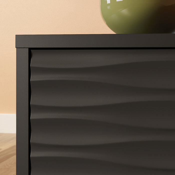 Reese 24” Modern 2-Drawer Cabinet - Black