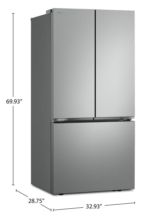 LG 33\" 21 Cu. Ft. French 3-Door Refrigerator – Prime Silver - LF21C6000V