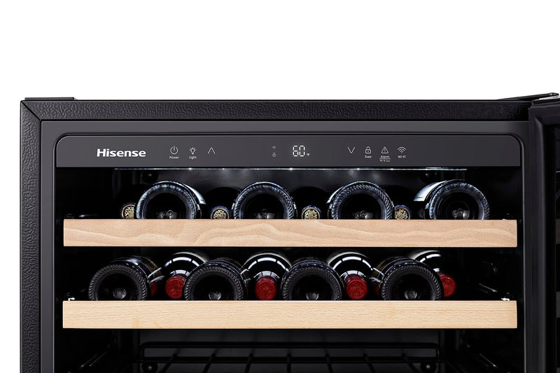 Hisense 5.4 Cu. Ft. 54-Bottle Wine Cooler with Wi-Fi and Reversible Door - Stainless Steel - HWS054N6SS