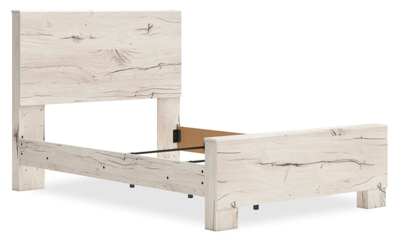 Derekson Panel Bed with Headboard & Frame, Rustic White - Full Size