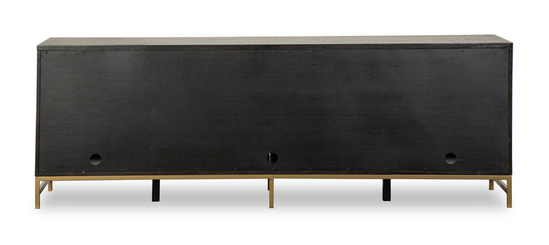 Cresset 84” Modern Solid Wood TV Stand with Storage and Cable Management for TVs up to 90\" - Coffee Bean