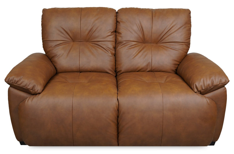 Bello 67\" Leather-Look Fabric Power Reclining Loveseat - Brown