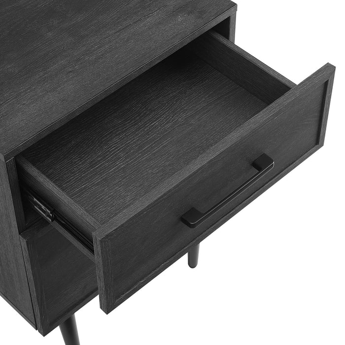Brax Bedside 2-Drawer Nightstand, 18\"W x 25.75\"H - Black