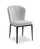 ["Zoe Dining Chair with Polyester Fabric & Channeled Tufting, Metal - Grey"]
