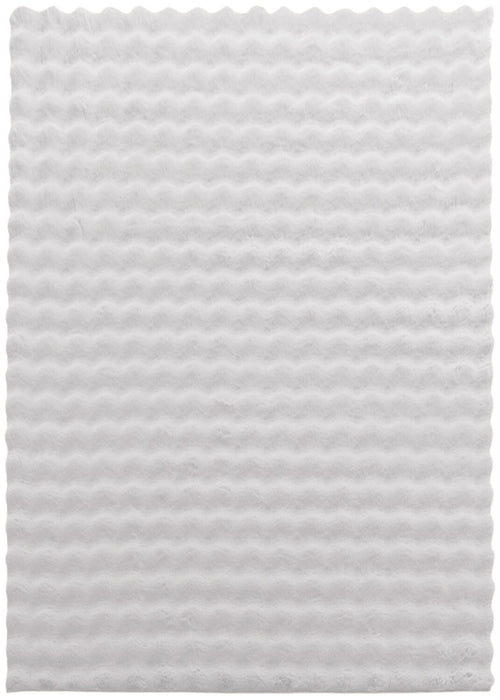 Faux Fur Bubble Light Grey Area Rug with Memory Foam Backing - 5' x 7'