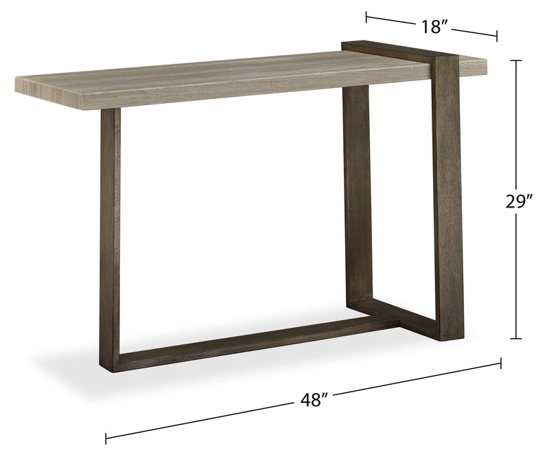 Cyprus 48” Modern Sofa Table - Beige/Bronze