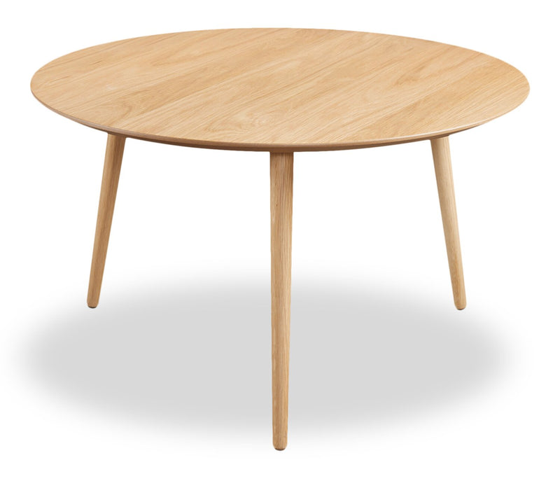 Viola 29.5\" Modern Round Top Coffee Table – Natural Oak