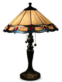 Magnolia Table Lamp with Tiffany Glass Shade – Antique Bronze 