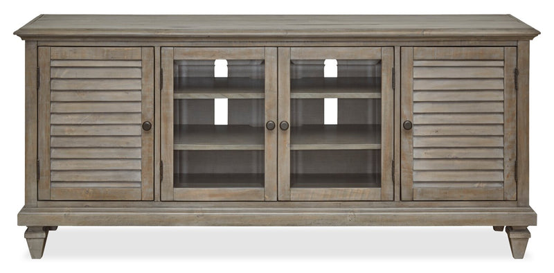 Baron 114\" Rustic 4-Piece Pine Entertainment Centre with Storage and Cable Management for TVs up to 70” - Dovetail Grey