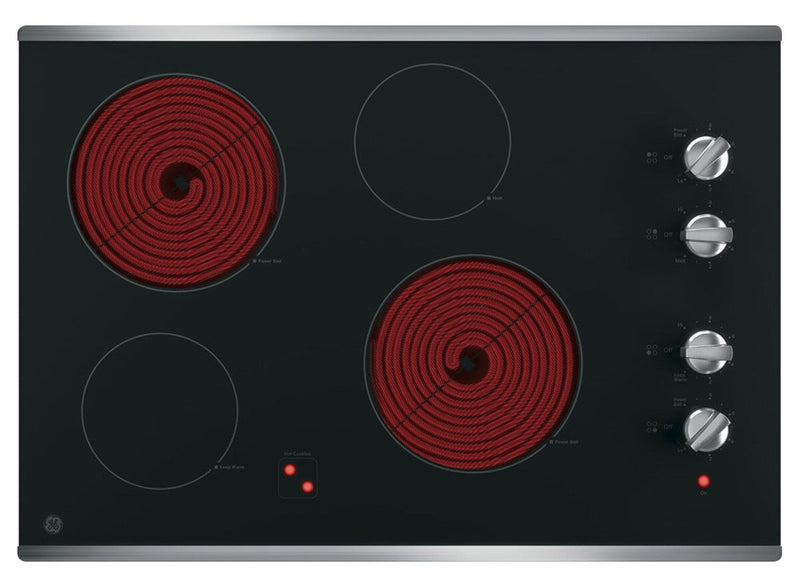 GE 30\" 4-Element Electric Cooktop - Stainless Steel - JP3030SWSS
