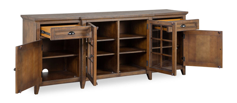 Wesley 80\" Traditional TV Stand with Storage and Cable Management for TVs up to 85\" - Toasted Nutmeg