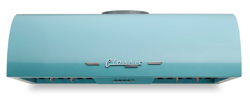 Classic Retro by Unique 36\" 700 CFM Under-Cabinet Range Hood - Ocean Mist Turquoise - UGP-36CR RH T