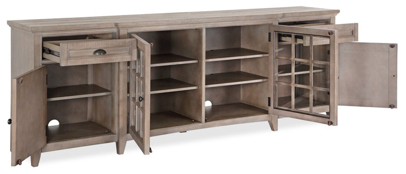 Wesley 90\" Traditional TV Stand with Storage and Cable Management for TVs up to 95\" - Dovetail Grey