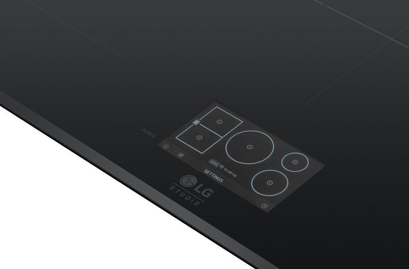 LG Studio 36\" 5-Burner Induction Cooktop with Flexible Cooking Zone - Black - CBIS3618BE