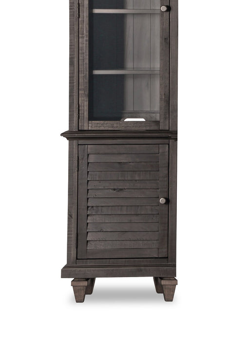 Baron 22” Rustic Pine Pier with Storage and Cable Management - Weathered Charcoal