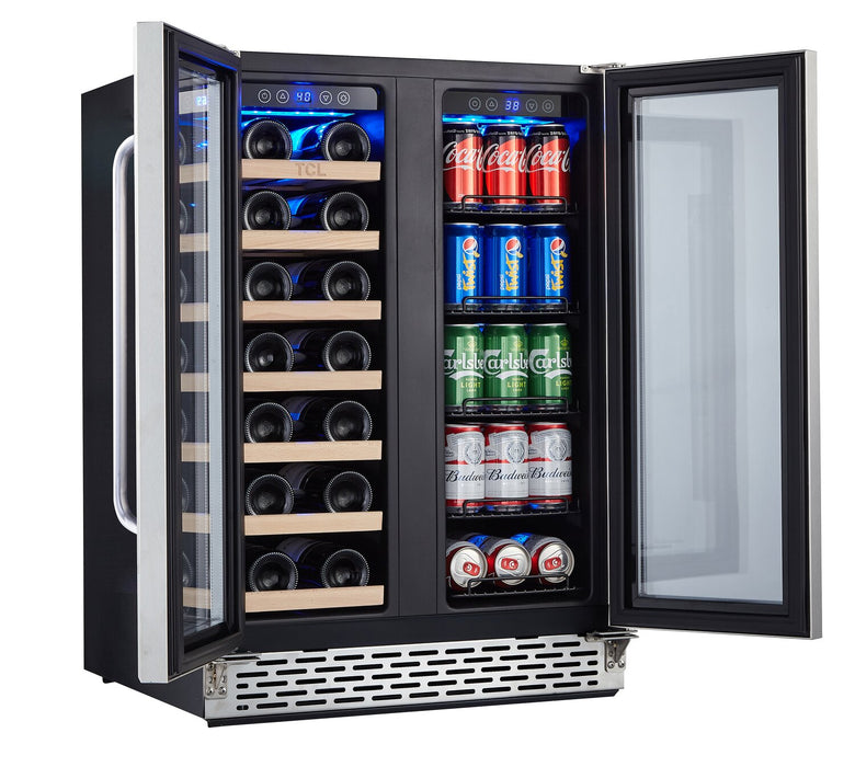 TCL 23.4\" 5.3 Cu. Ft. Dual-Zone Wine Cooler - Stainless Steel - B422D-CA