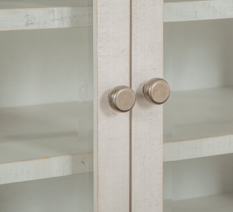 Baron 82” Rustic Pine TV Stand with Storage and Cable Management for TVs up to 90” - Alabaster