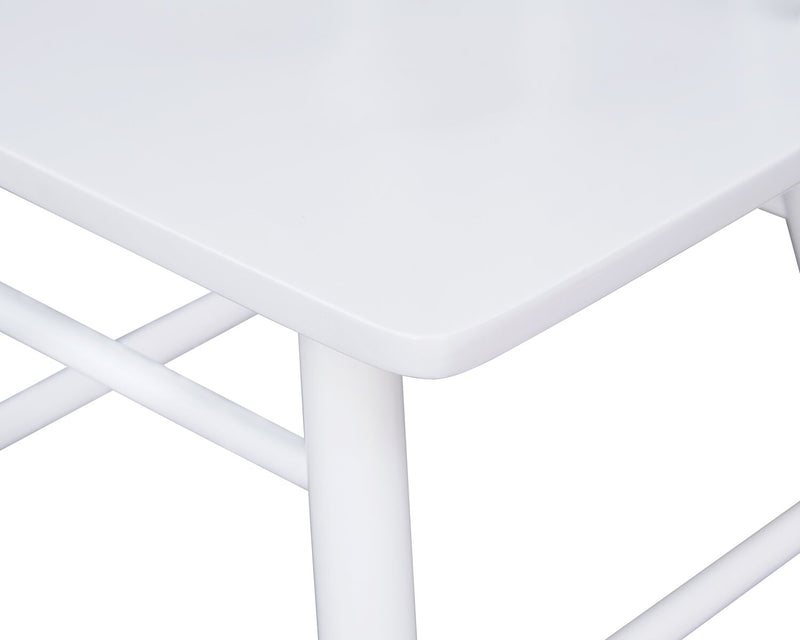 Remi Dining Chair with Curved Slat-Back - White
