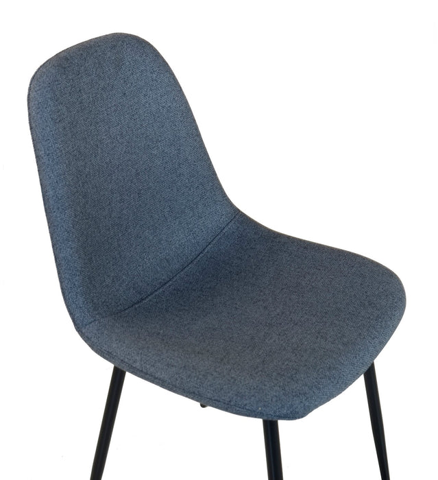 Jax Dining Chair with Polyester Fabric, Metal - Charcoal