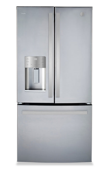 GE Profile 33\" 24.8 Cu. Ft. French-Door Refrigerator - Fingerprint Resistant Stainless Steel - PFE24HYRCFS