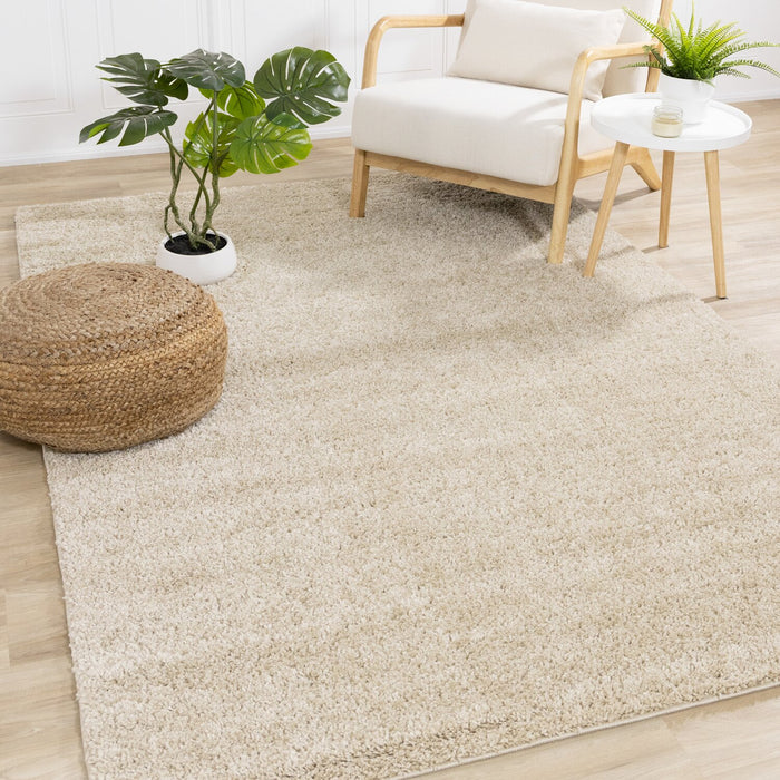 Pascal Beige Shag Area Rug - 7'10\" x 10'6\"