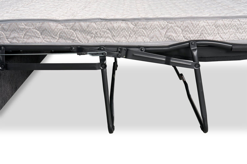 Made in Canada Morgan 2-Piece Right-Facing Chenille Fabric Sofa Bed Sectional with Accent Pillows - Grey