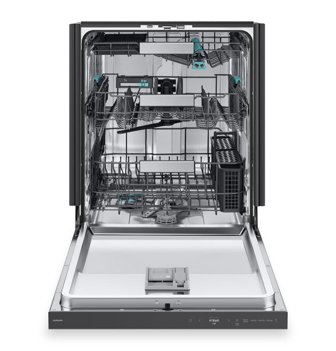 Samsung 24\" 38 dBA Top-Control Dishwasher with AI Wash and Third Rack - Stainless Steel - DW90F89T0USRAA