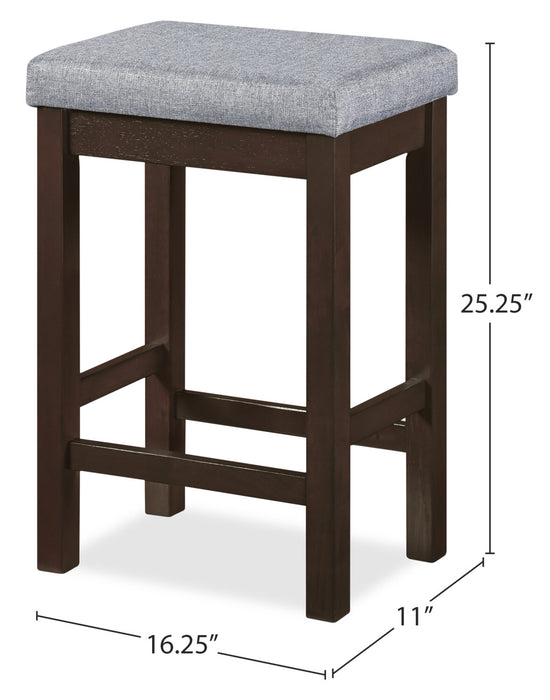 Noah 60” Modern Dinette with 3 Counter-Height Stools and USB Ports - Espresso