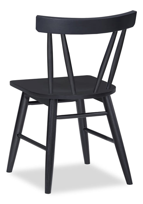 Remi Dining Chair with Curved Slat-Back - Black
