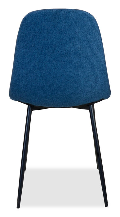 Jax Dining Chair with Polyester Fabric, Metal - Blue