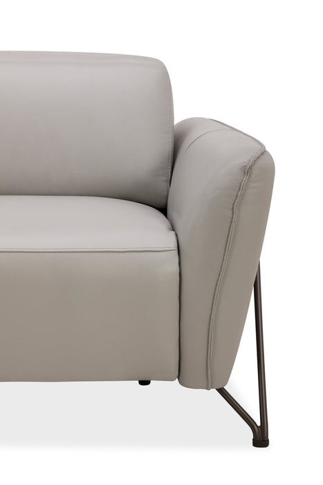 Riviera Top-Grain Genuine Leather Power Reclining Chair - Light Grey
