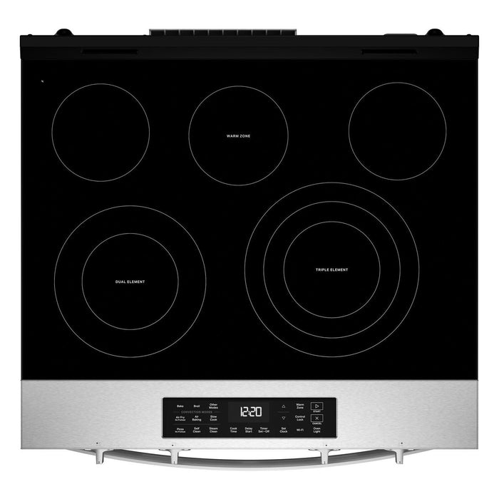 Whirlpool 30\" 5.3 Cu. Ft. Electric Range with Air Cooking – Fingerprint Resistant Stainless Steel - YWSES5030SZ 