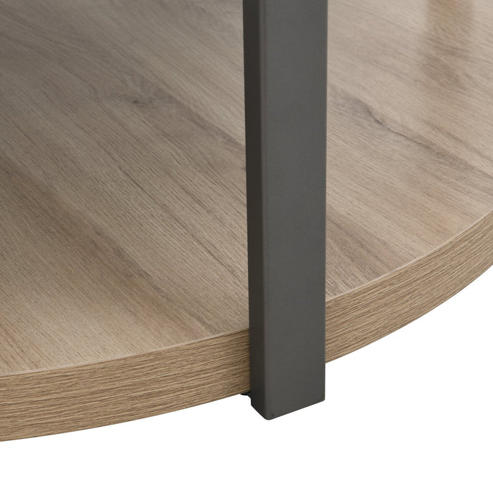 Felicity 22\" Round End Table with Shelf - Grey