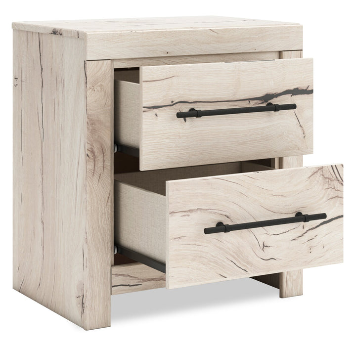Derekson Bedside 2-Drawer Nightstand with USB Ports, 21.7\"W x 24.3\"H - Rustic White