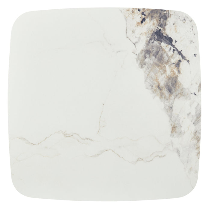 Hazel 39.5” Modern 2-Pack White Sintered Stone Top Coffee + End Table - Black and White